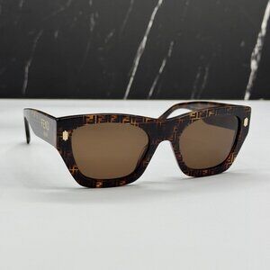 NEW FENDI HAVANA BROWN WOMEN SUNGLASSES FENDI FE40100I 55E